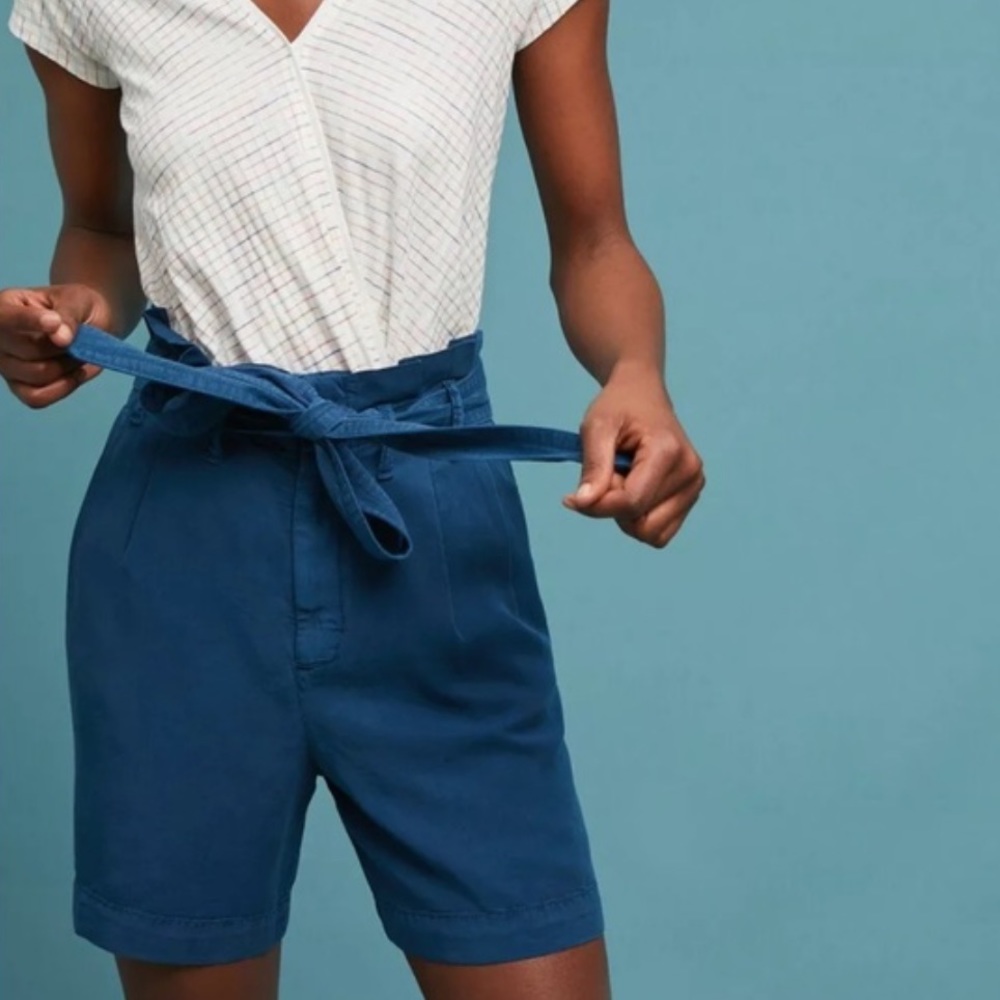 NWT Anthropologie Tencel Paper Bag Belted Shorts